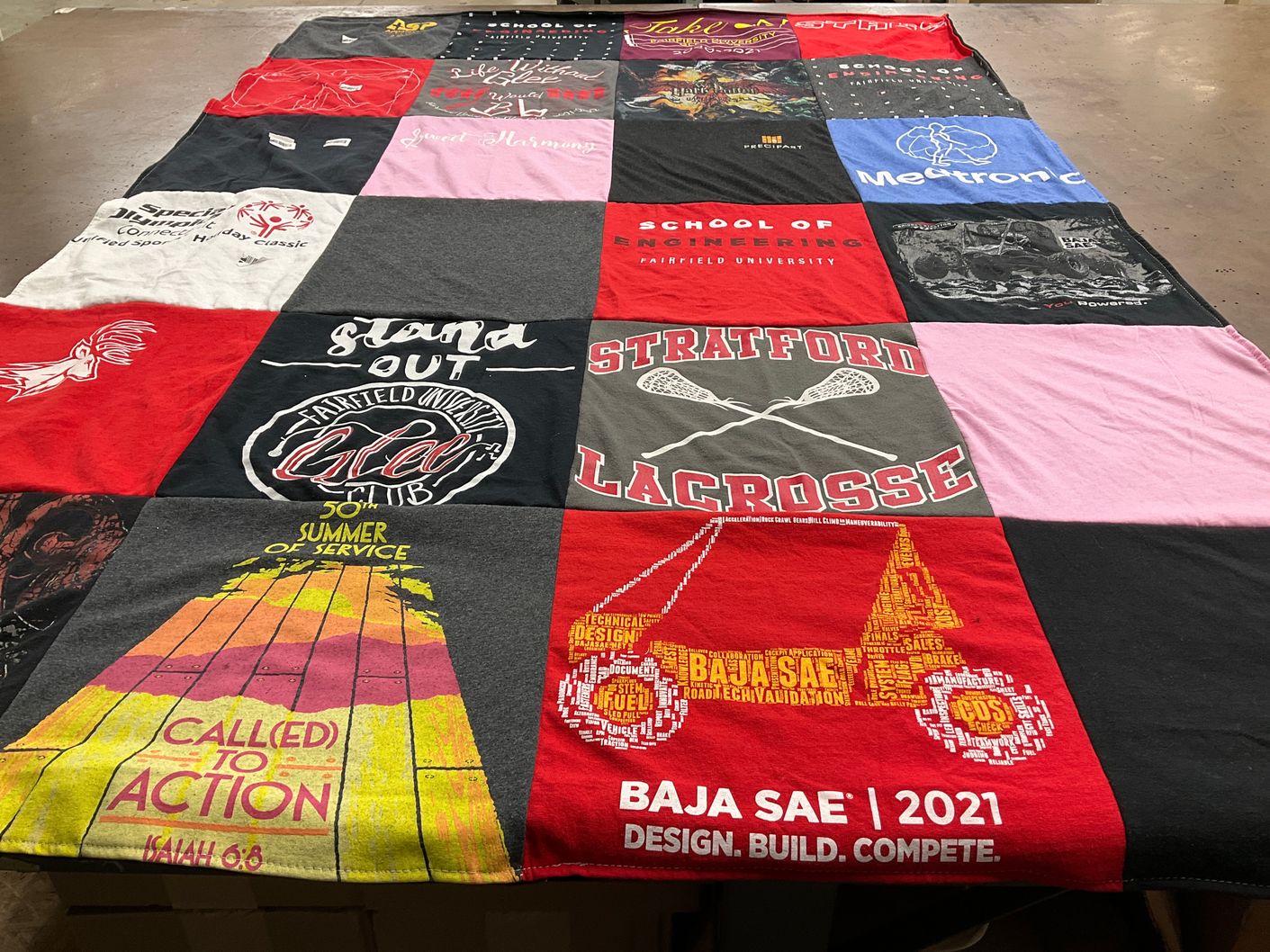 T-shirt quilt featuring stratford lacrosse by Clarissa from CT