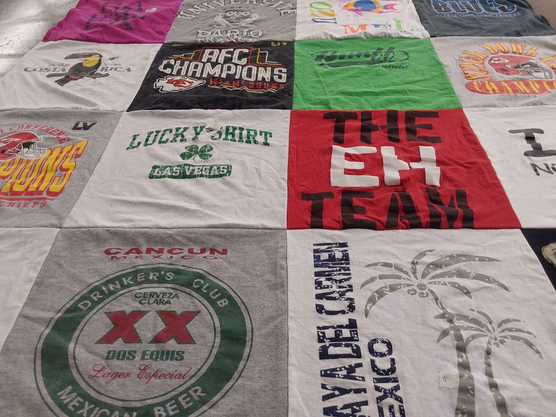 T-shirt quilt featuring kansas city chiefs by Carla from MO