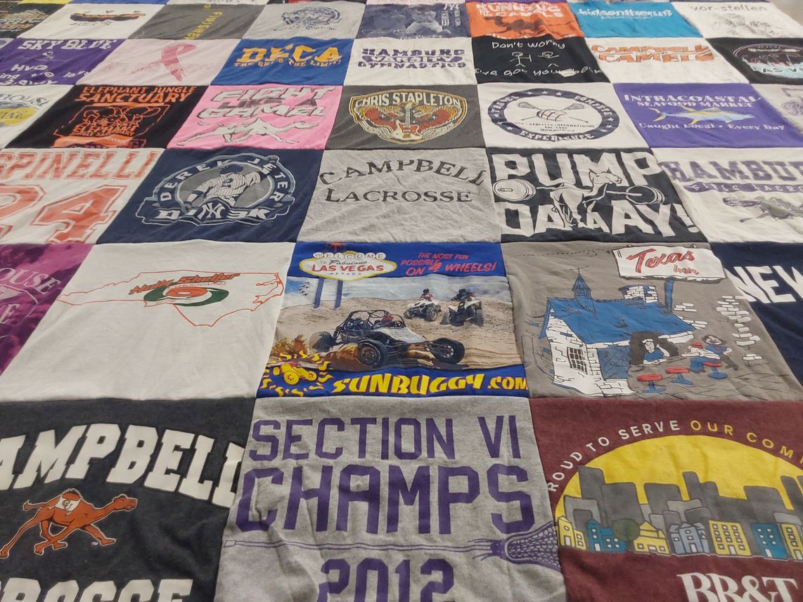 T-shirt quilt featuring campbell lacrosse by Jillian from NC