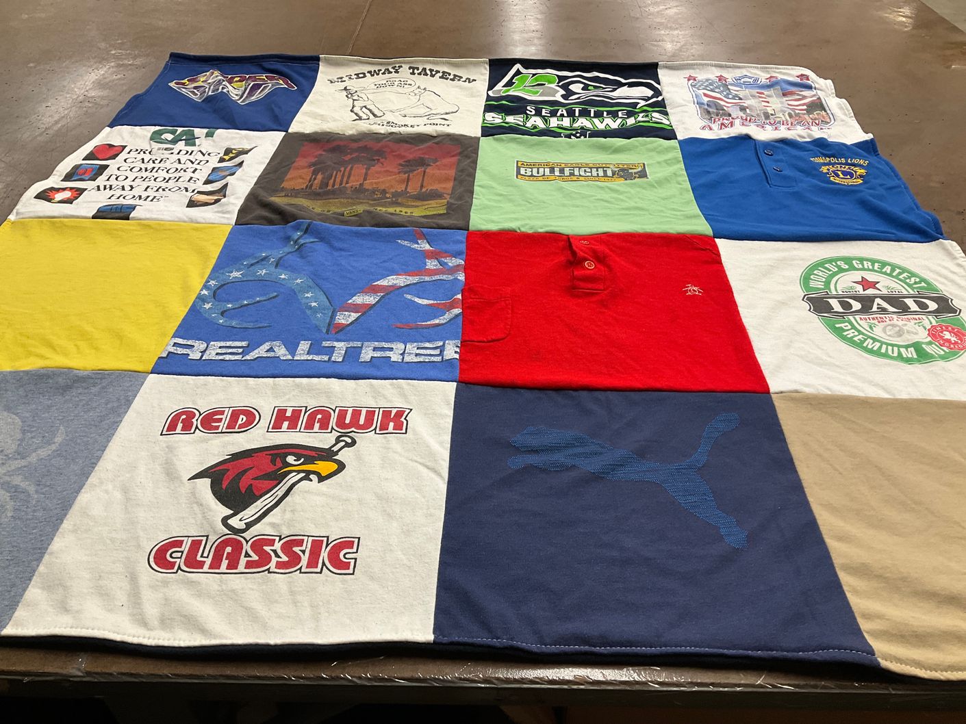 T-shirt quilt featuring seattle seahawks by Becca from WA