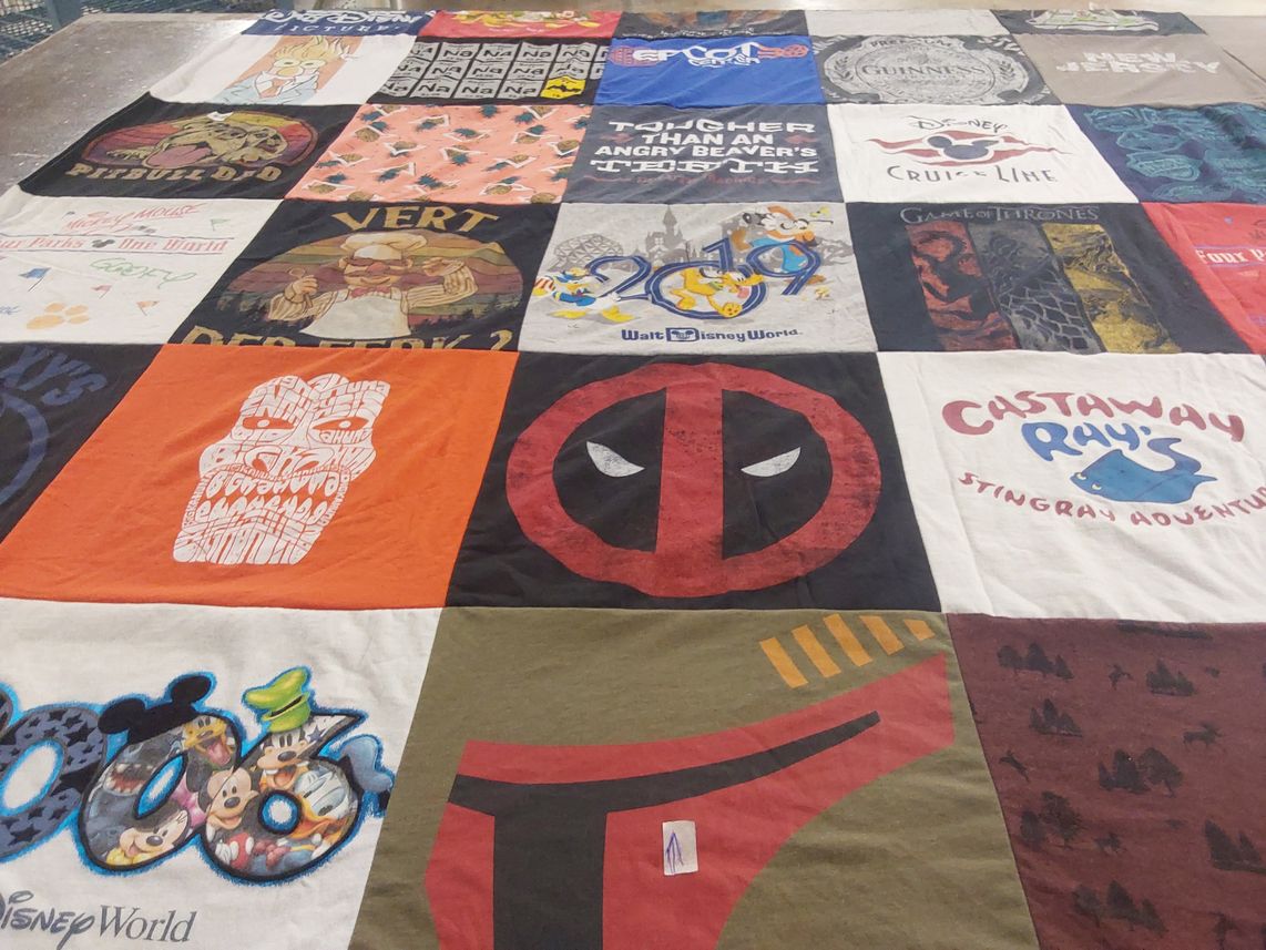 T-shirt quilt with disney, cruises themes by Michael from NJ