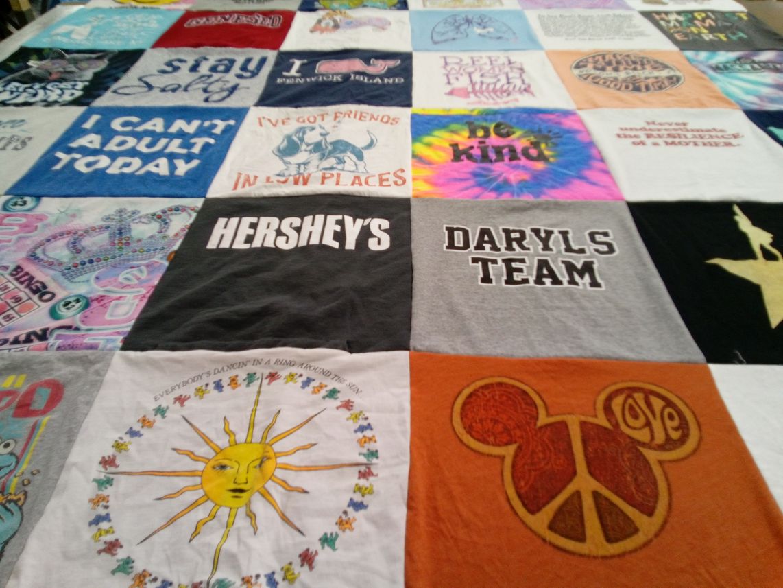 T-shirt quilt with travel, friendship themes by Heidi from VA