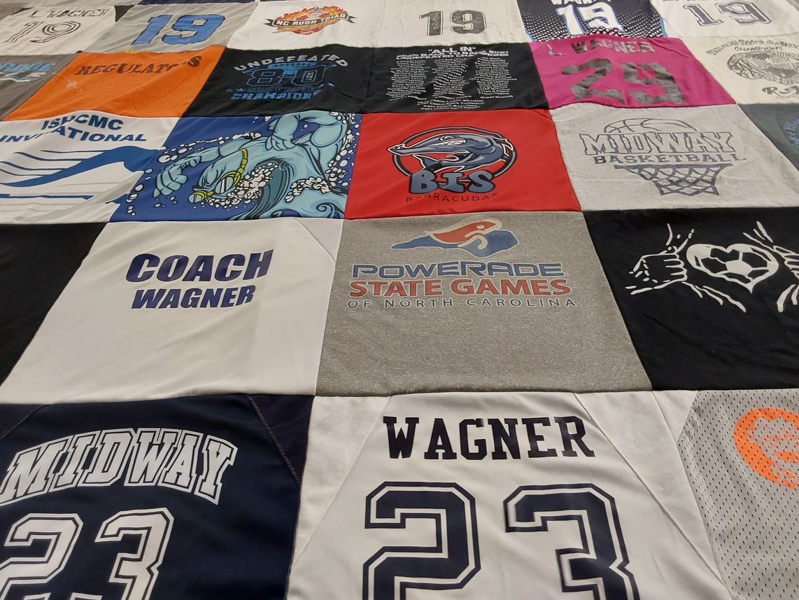 T-shirt quilt from midway high school by Chelsey from NC