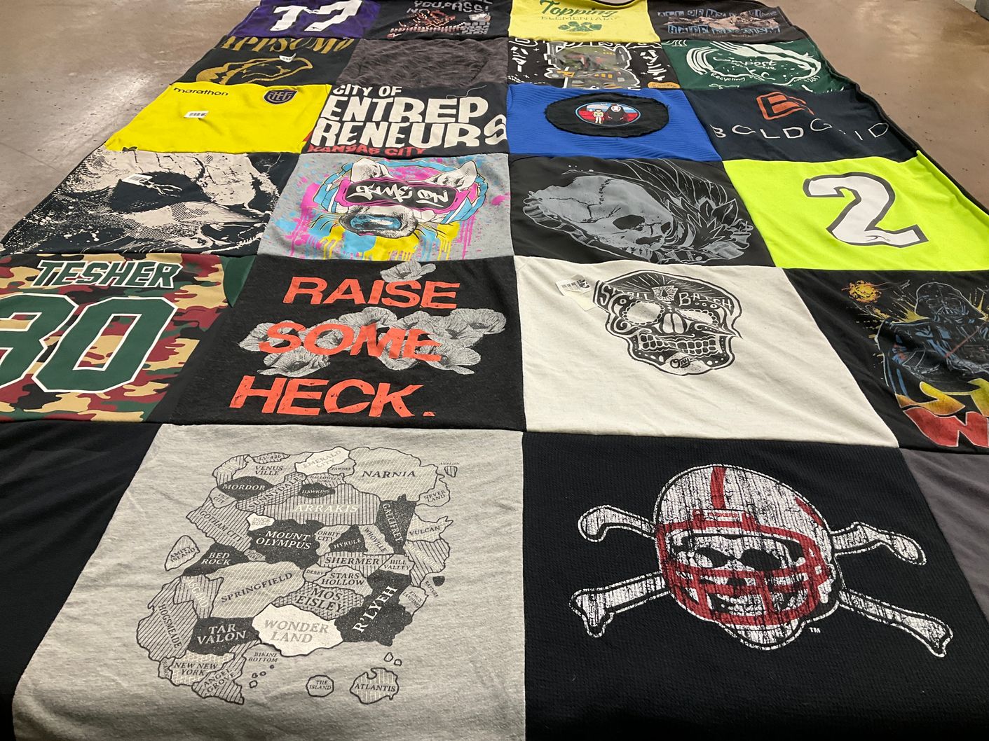 T-shirt quilt featuring sherriff by Sarah from MO