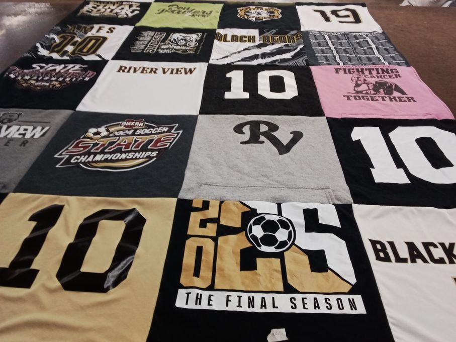 T-shirt quilt from river view high school by Tiff from OH