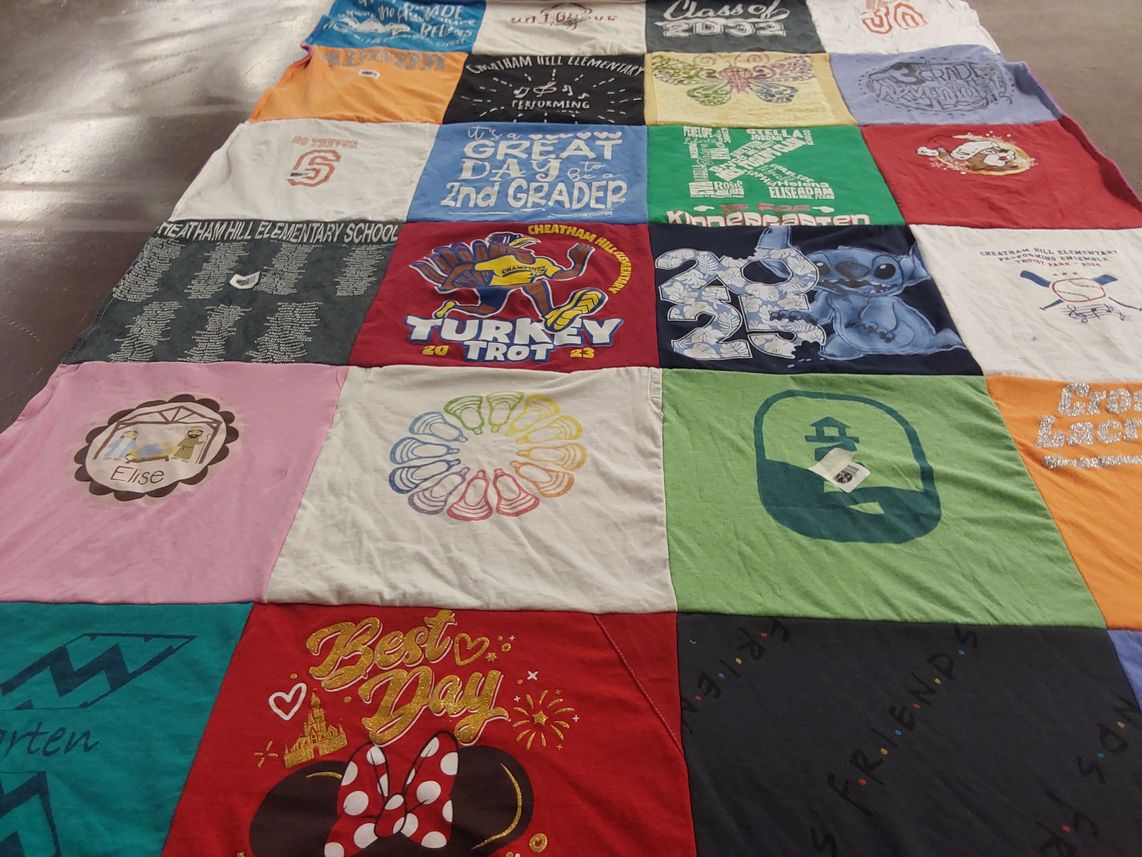 T-shirt quilt from graham hill elementary school by Dana from GA