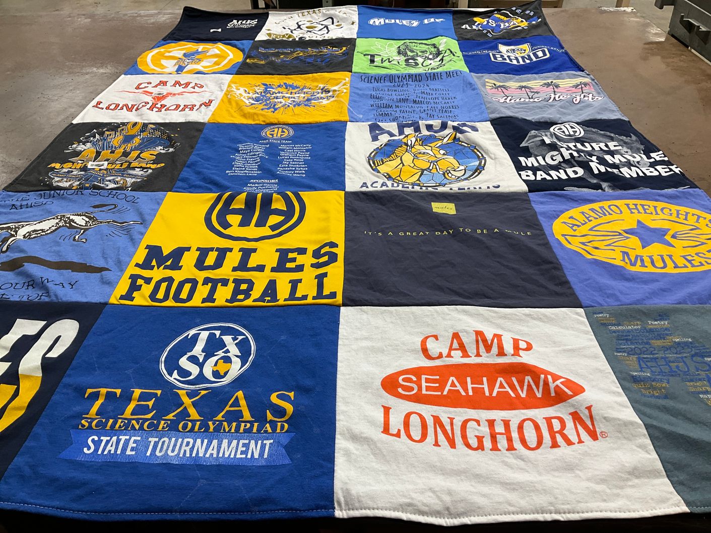 T-shirt quilt featuring mules football by Carrie from TX