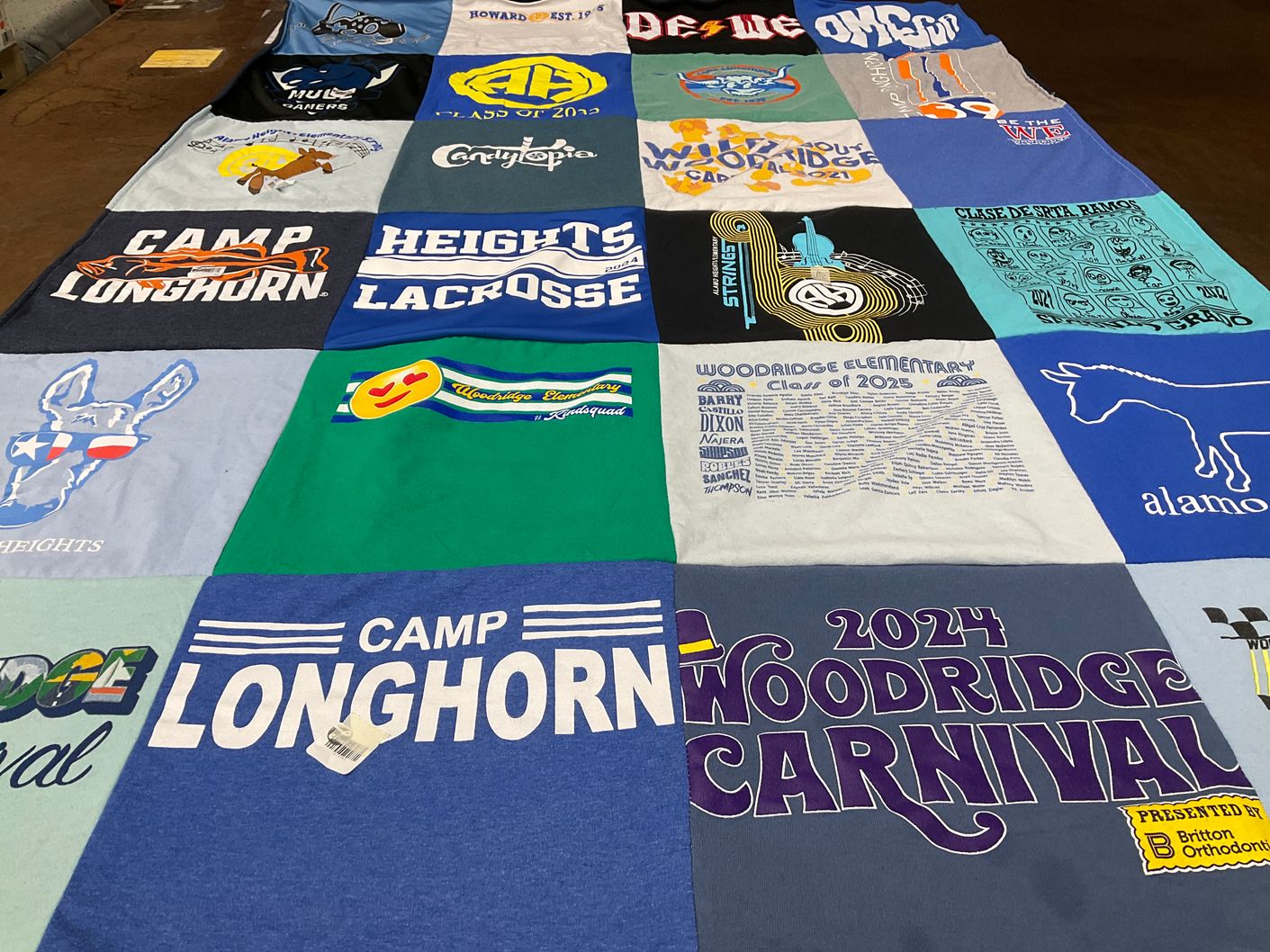 T-shirt quilt from woodridge elementary school by Carrie from TX