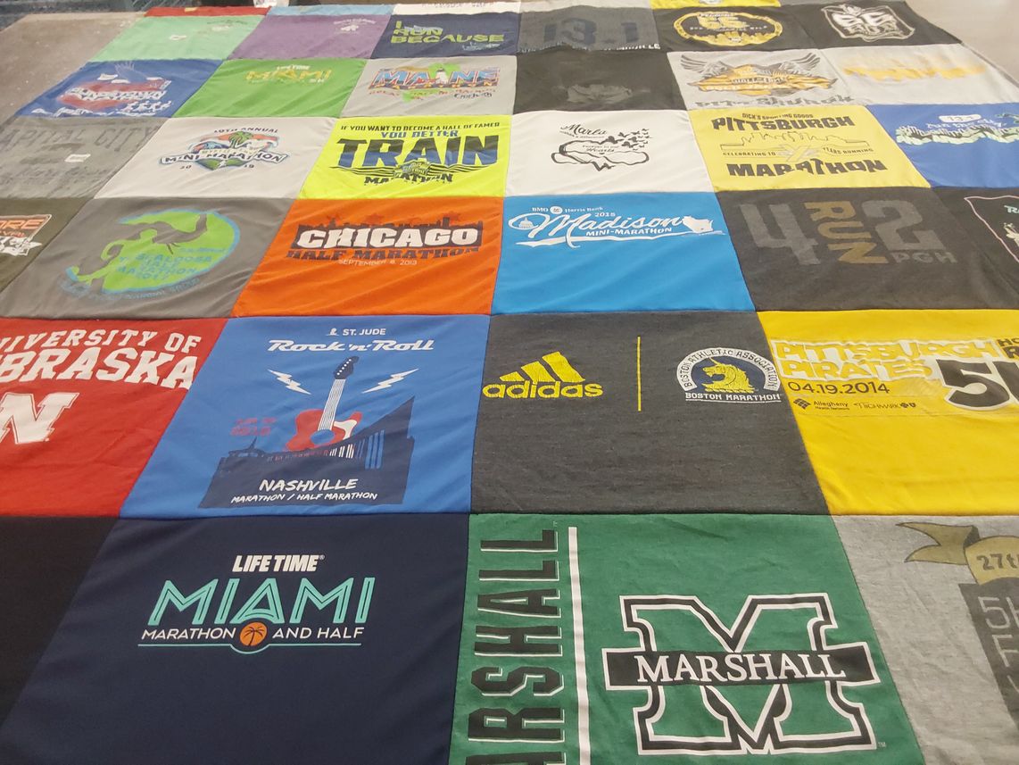 T-shirt quilt from university of nebraska, marshall university by Michael from PA