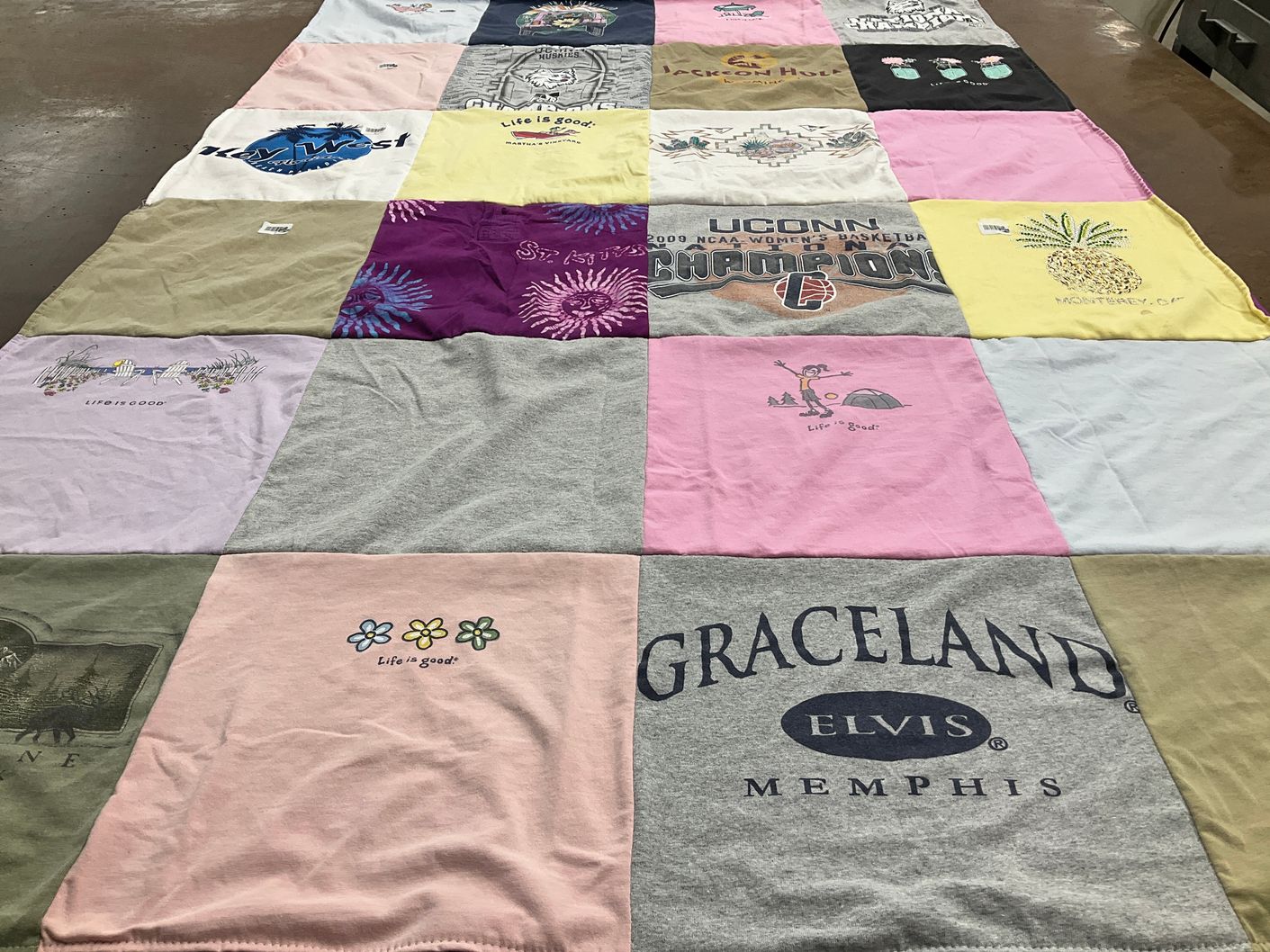 T-shirt quilt featuring university of connecticut women’s basketball by Melissa from CT