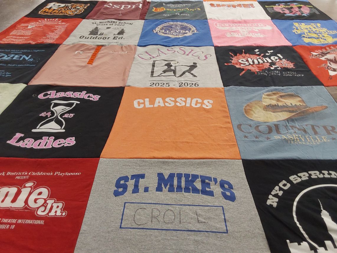 T-shirt quilt from st michael school by Tammy from IL