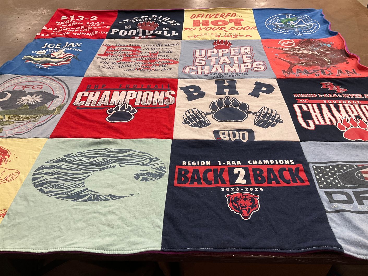 T-shirt quilt featuring bhp football by Ember from SC