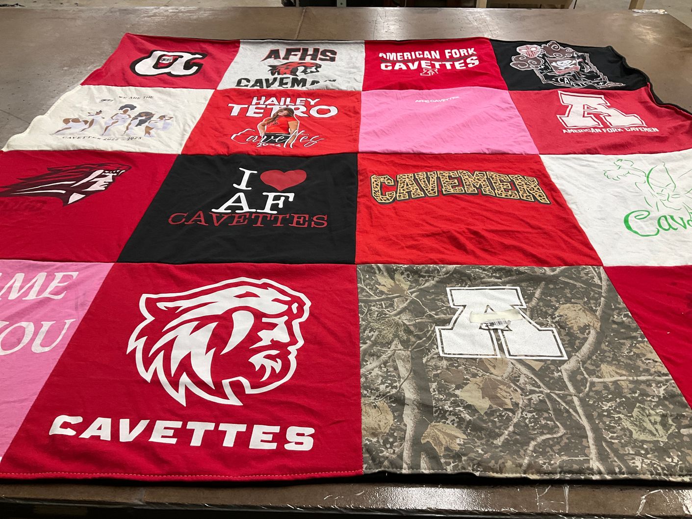 T-shirt quilt featuring american fork cavettes by Cydni from UT
