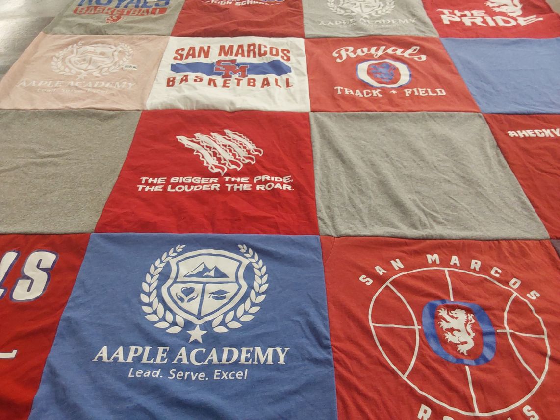 T-shirt quilt featuring san marcos royals by Diana from CA