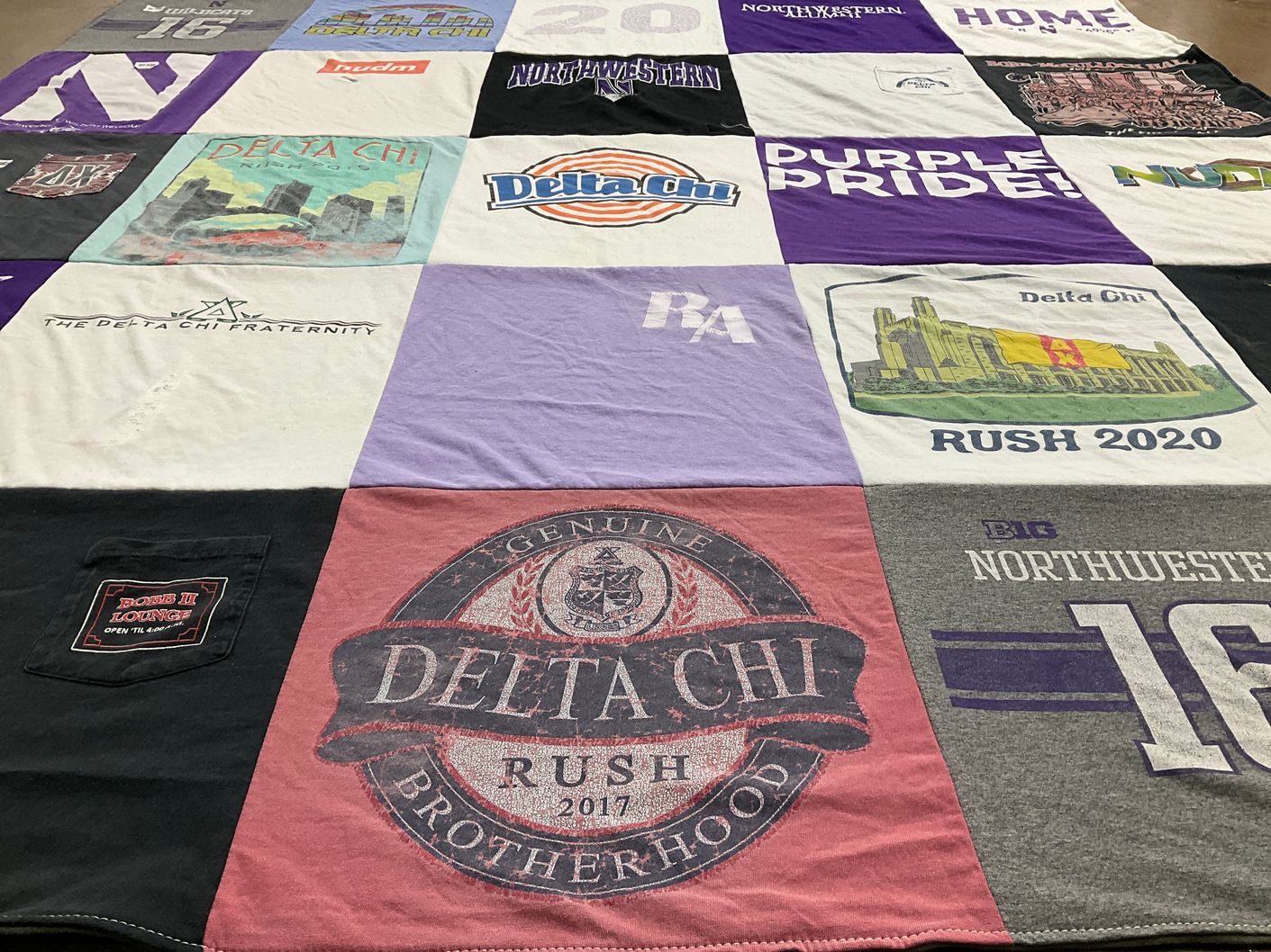T-shirt quilt from northwestern university by Sean from IL