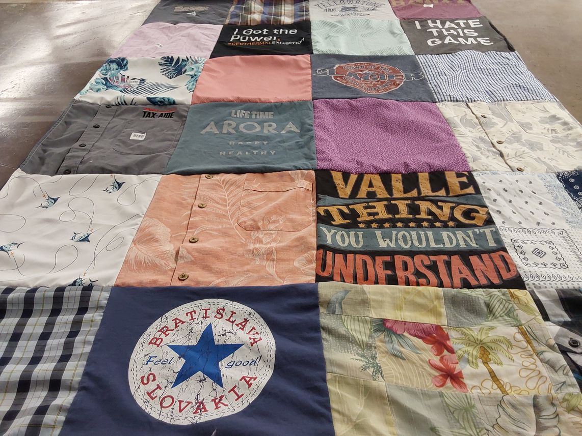 T-shirt quilt with travel, culture themes by Steve from AZ