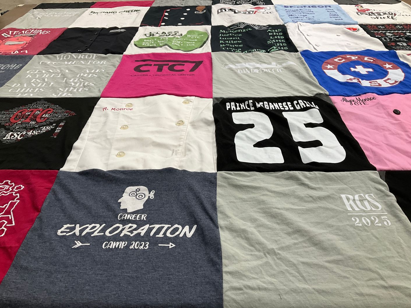 T-shirt quilt from career and technical center by Alyce from TX