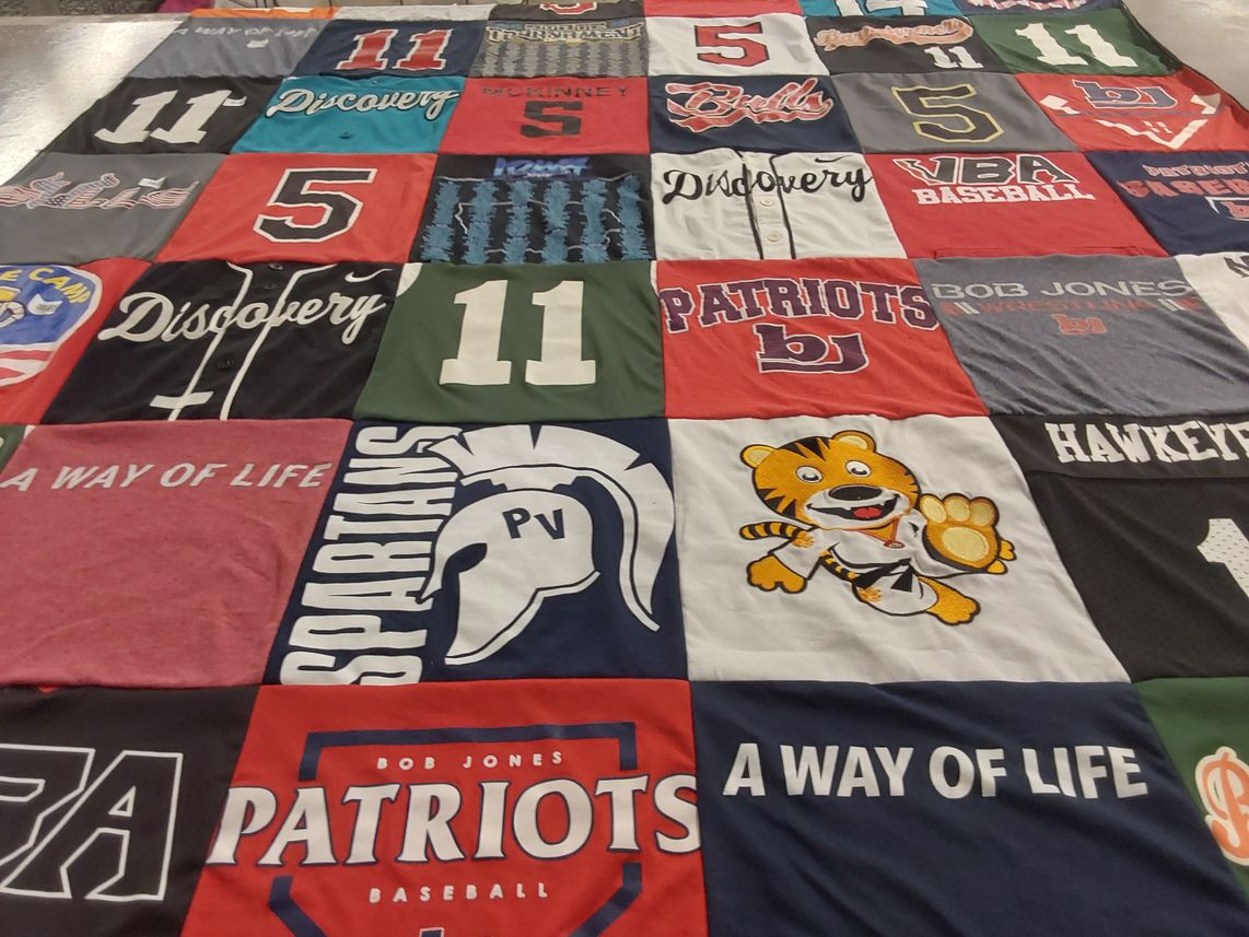 T-shirt quilt featuring patriots by Jorgia from AL
