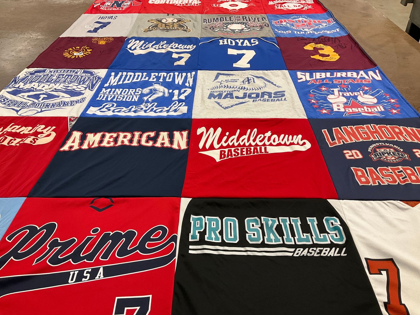 T-shirt quilt featuring suburban all stars, middletown baseball by Corinne from PA