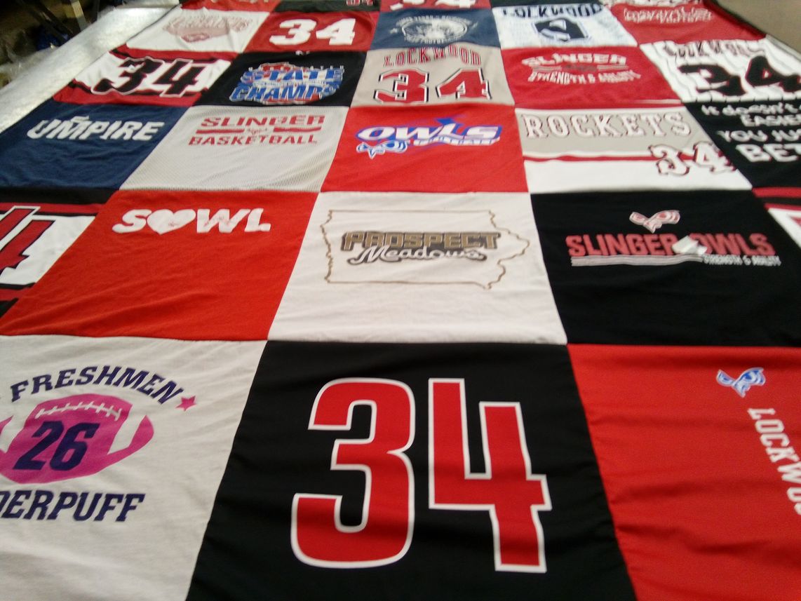 T-shirt quilt from slinger high school by Stephanie from WI