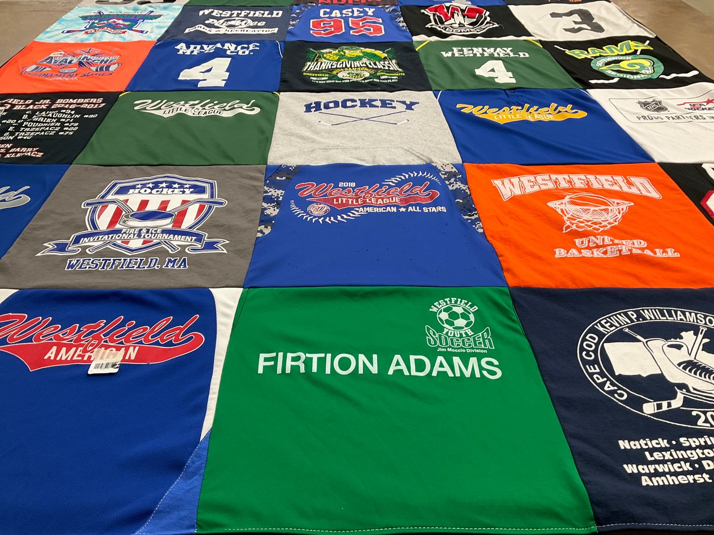 T-shirt quilt featuring westfield little league by Elizabeth from MA