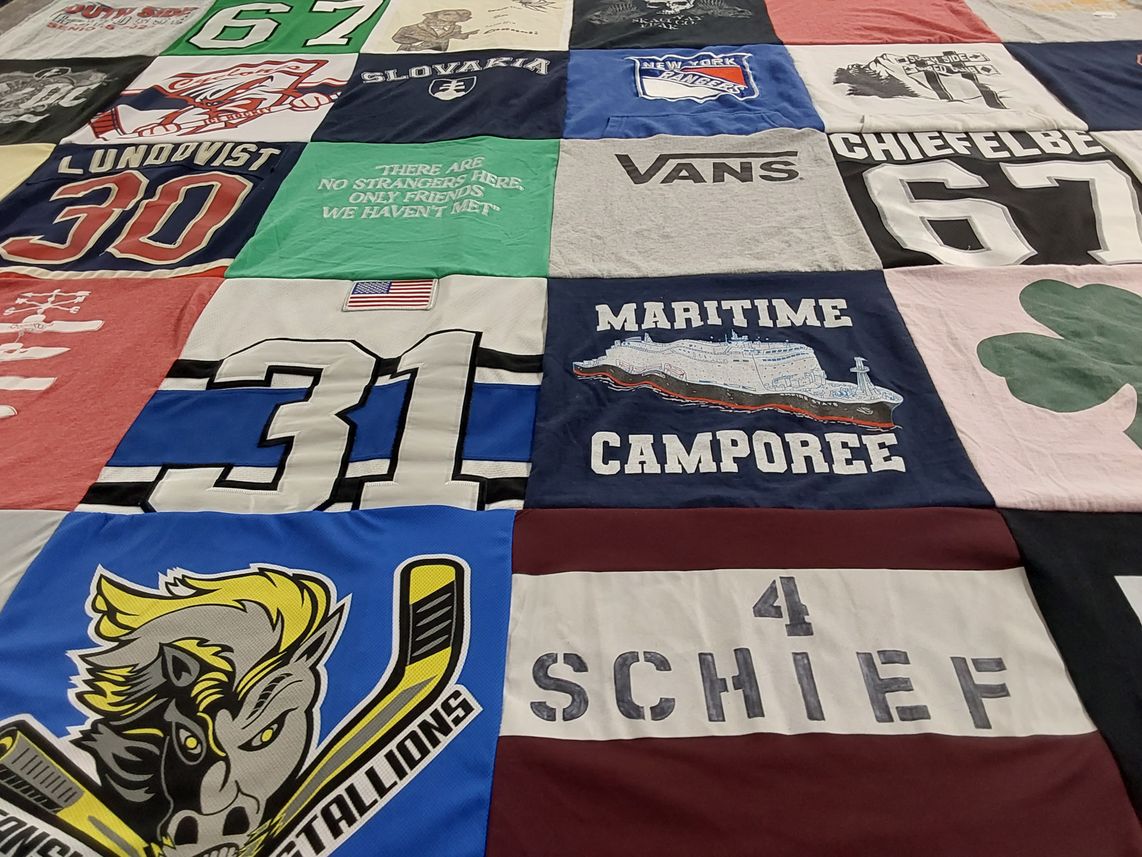 T-shirt quilt featuring >new york rangers, stallions by nancy from NY