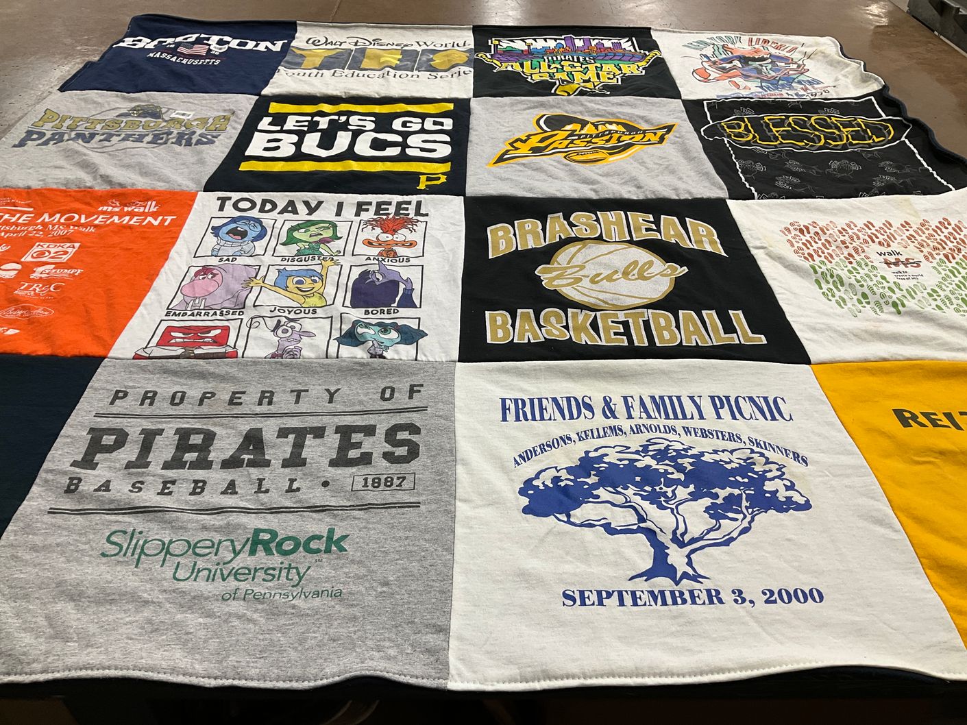 T-shirt quilt featuring pittsburgh pirates, brashear bulls basketball by Chaz from PA