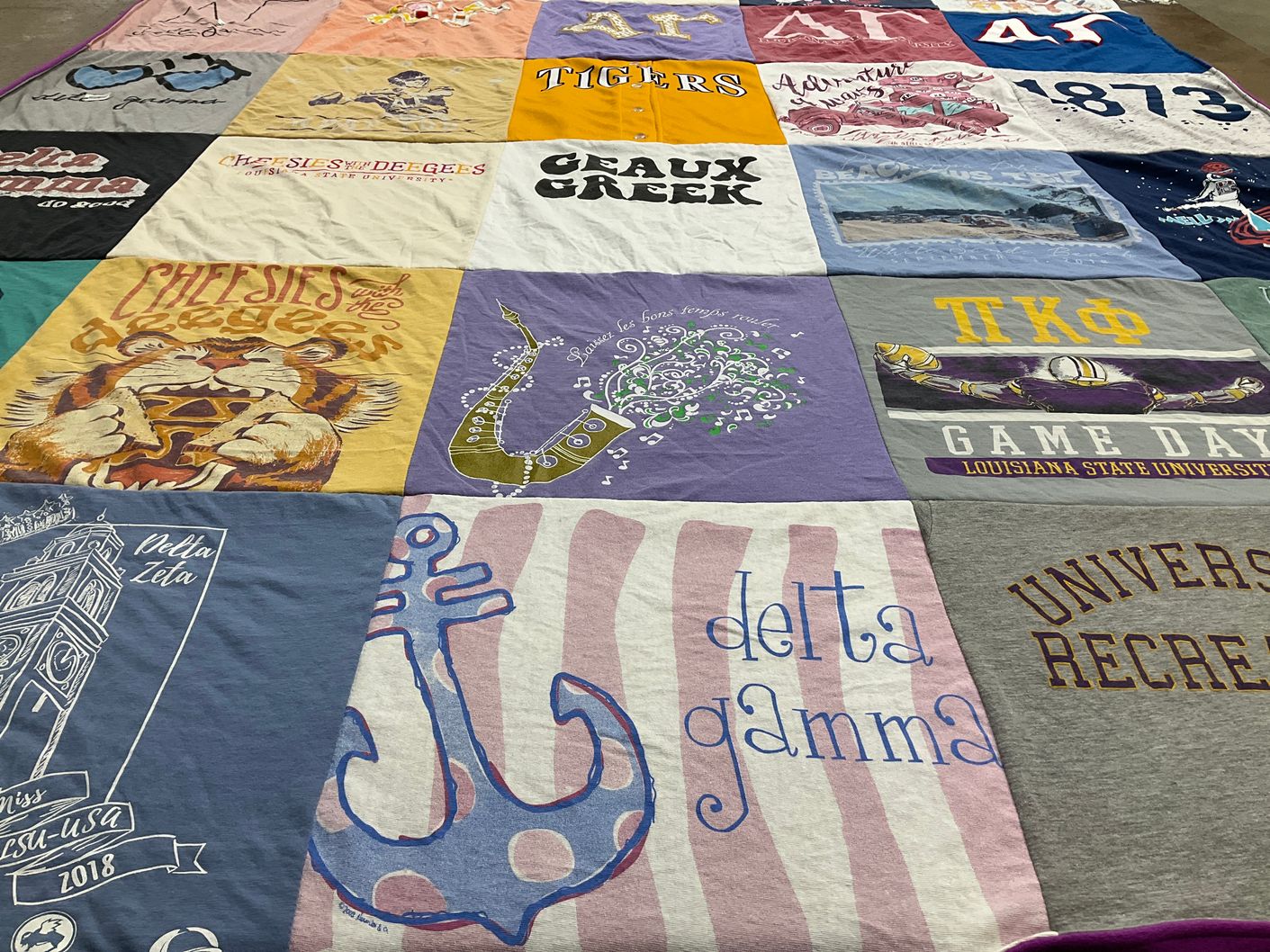 T-shirt quilt from louisiana state university by Sophia from WI