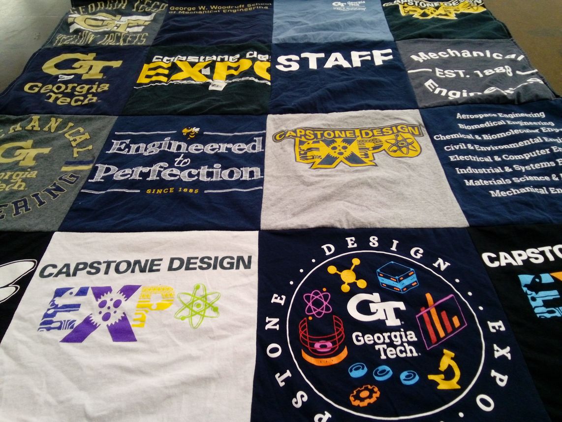 T-shirt quilt from georgia institute of technology by Lenna from GA