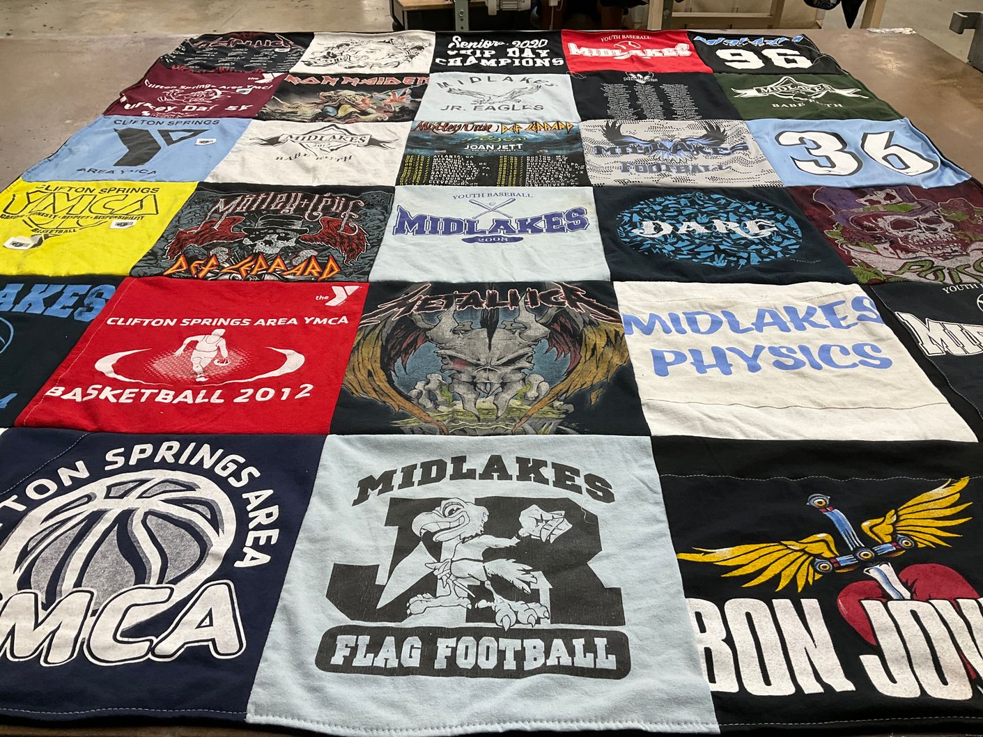 T-shirt quilt featuring midlakes basketball, midlakes flag football by Michele from NY