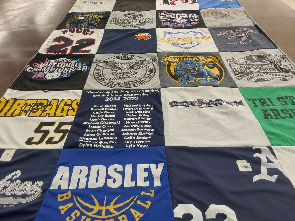 T-shirt quilt featuring nyack high school, ardsley high school by Julie from NY