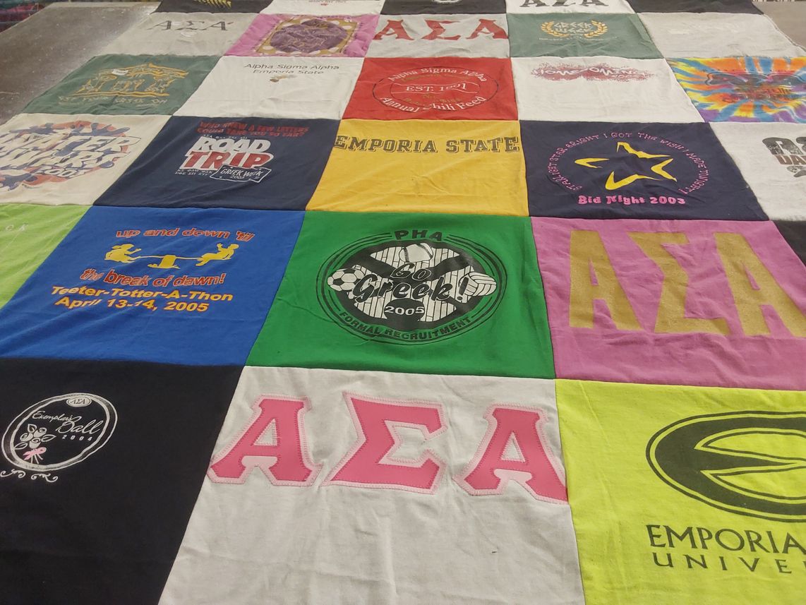 T-shirt quilt from emporia state university by Ashley from TX