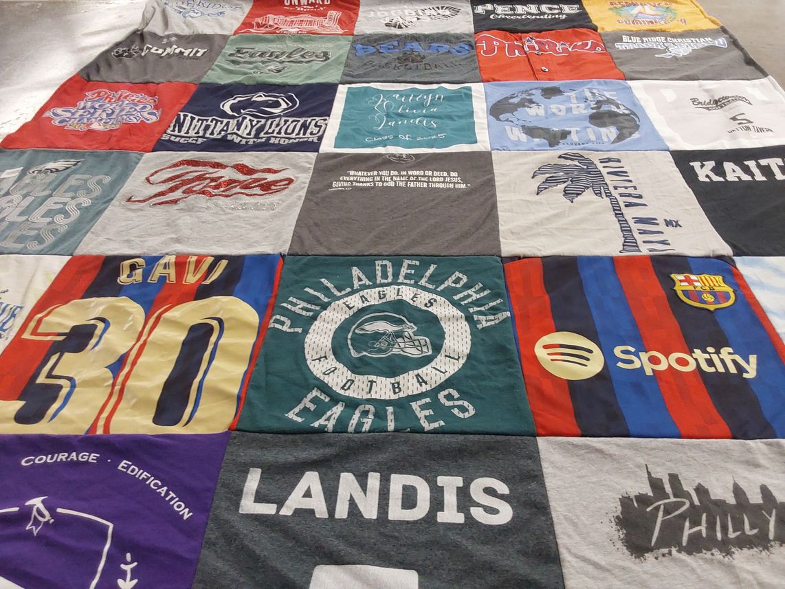 T-shirt quilt featuring philadelphia eagles by Cheryl from VA