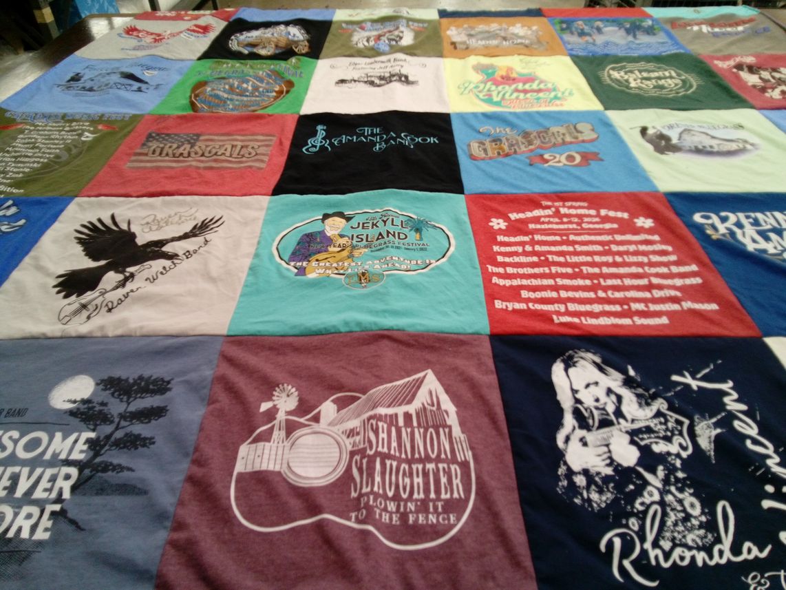T-shirt quilt with bluegrass music, festivals themes by Thomas from GA