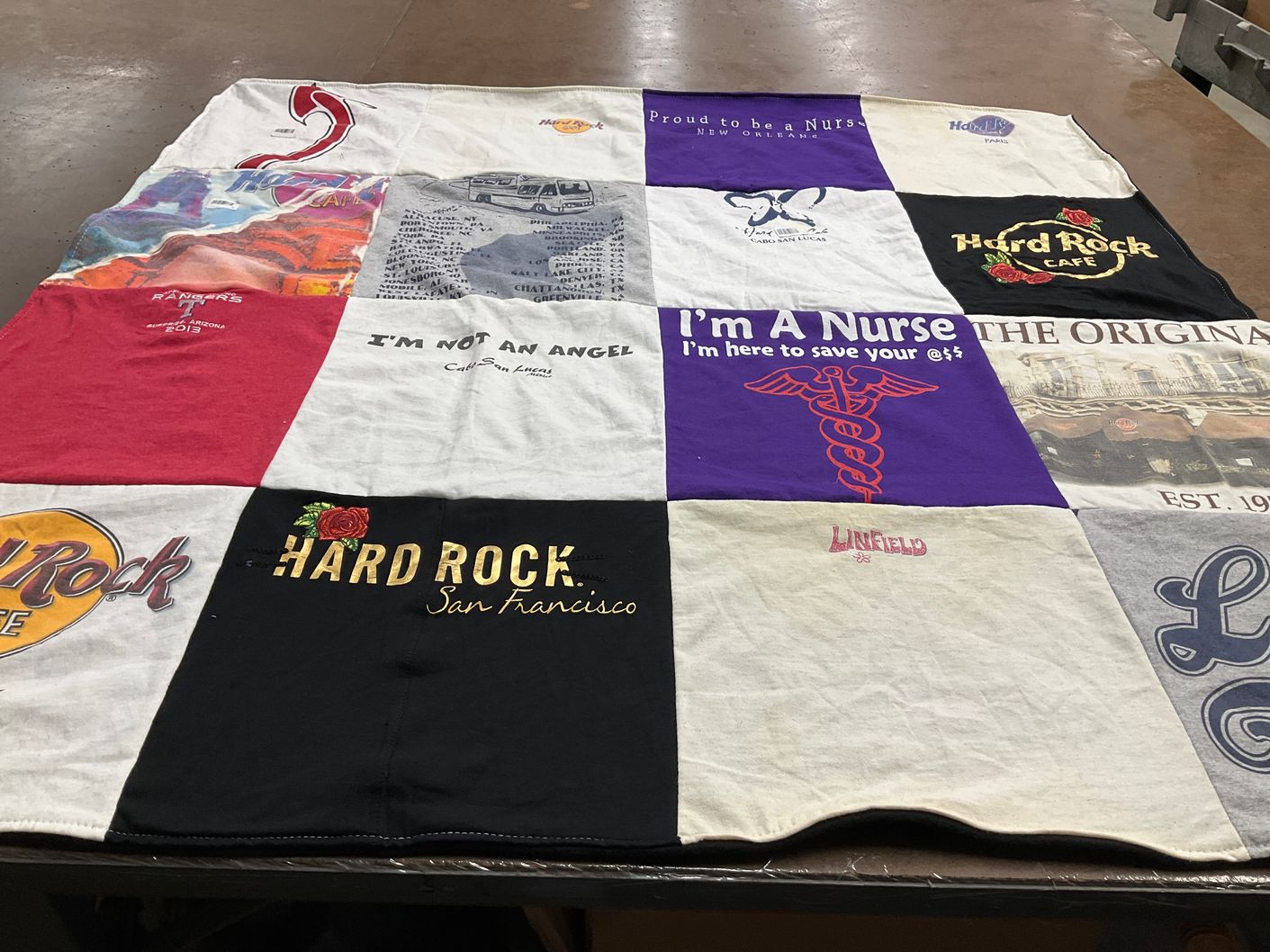 T-shirt quilt from linfield university by Sherri from OR