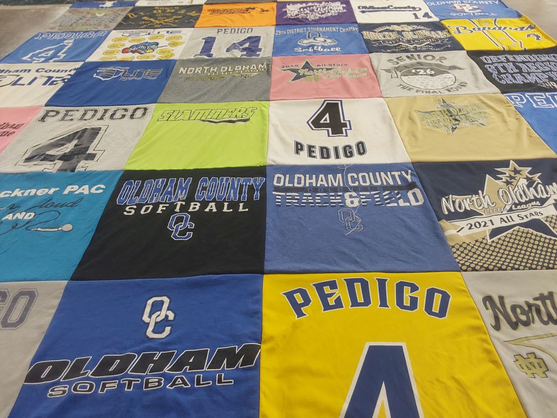 T-shirt quilt featuring oldham county softball, north oldham high school softball by Stacy from KY