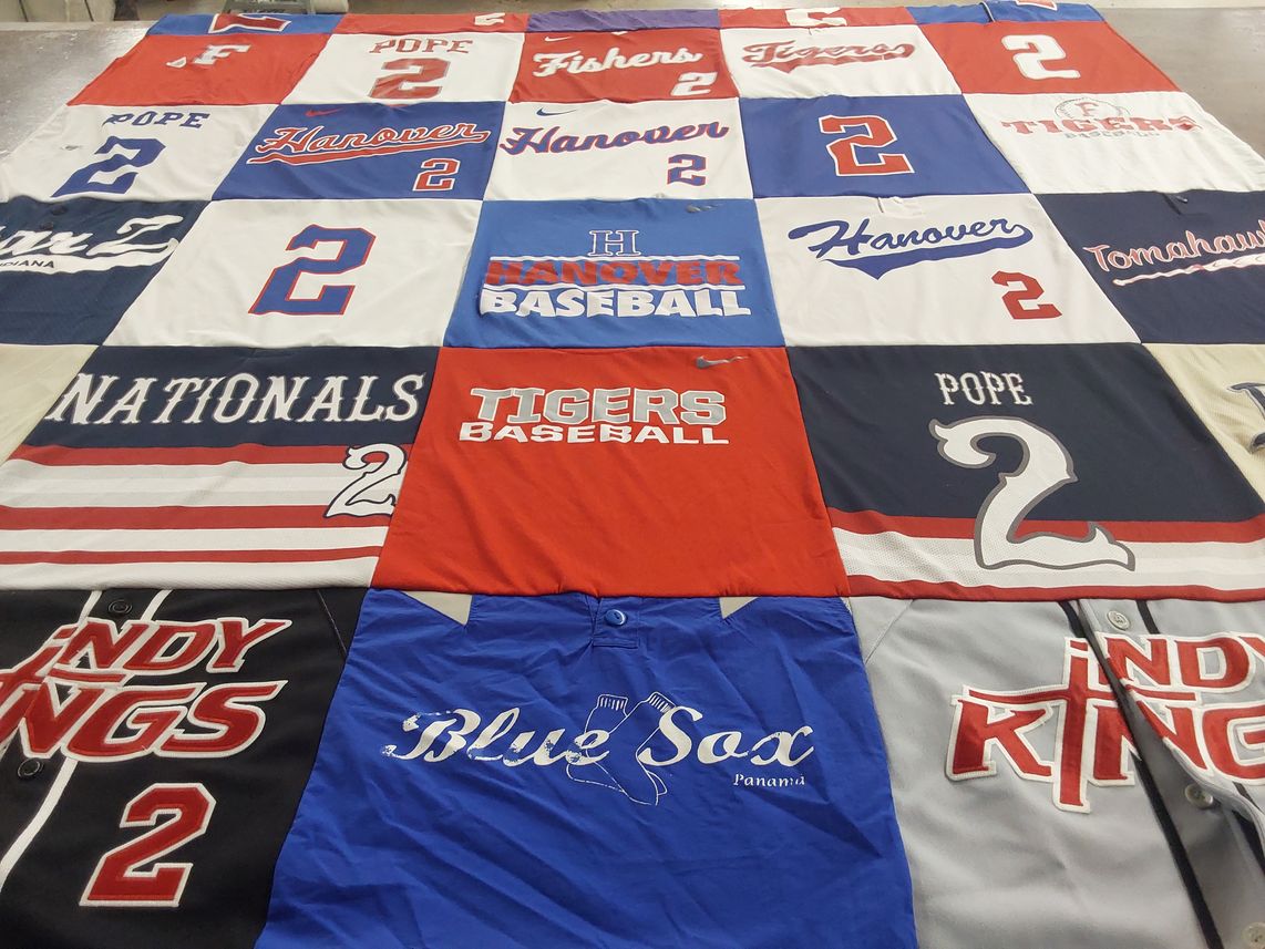 T-shirt quilt featuring indianna kings, hanover baseball by Sandra from IN