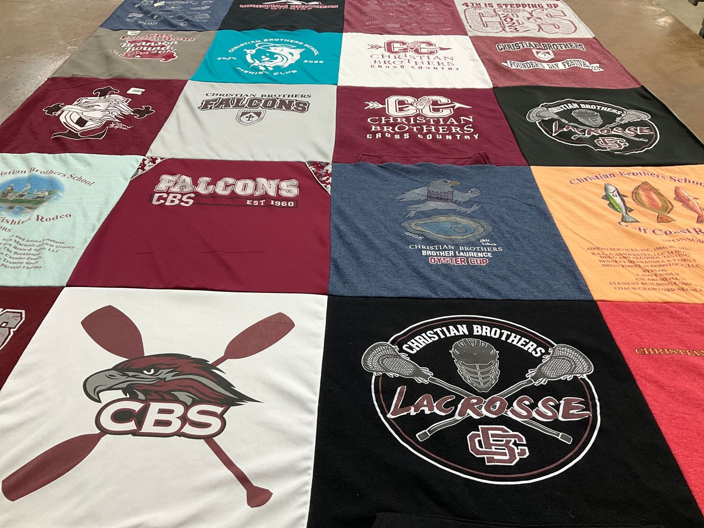 T-shirt quilt featuring cbs falcons, cbs lacrosse by Shannon from LA