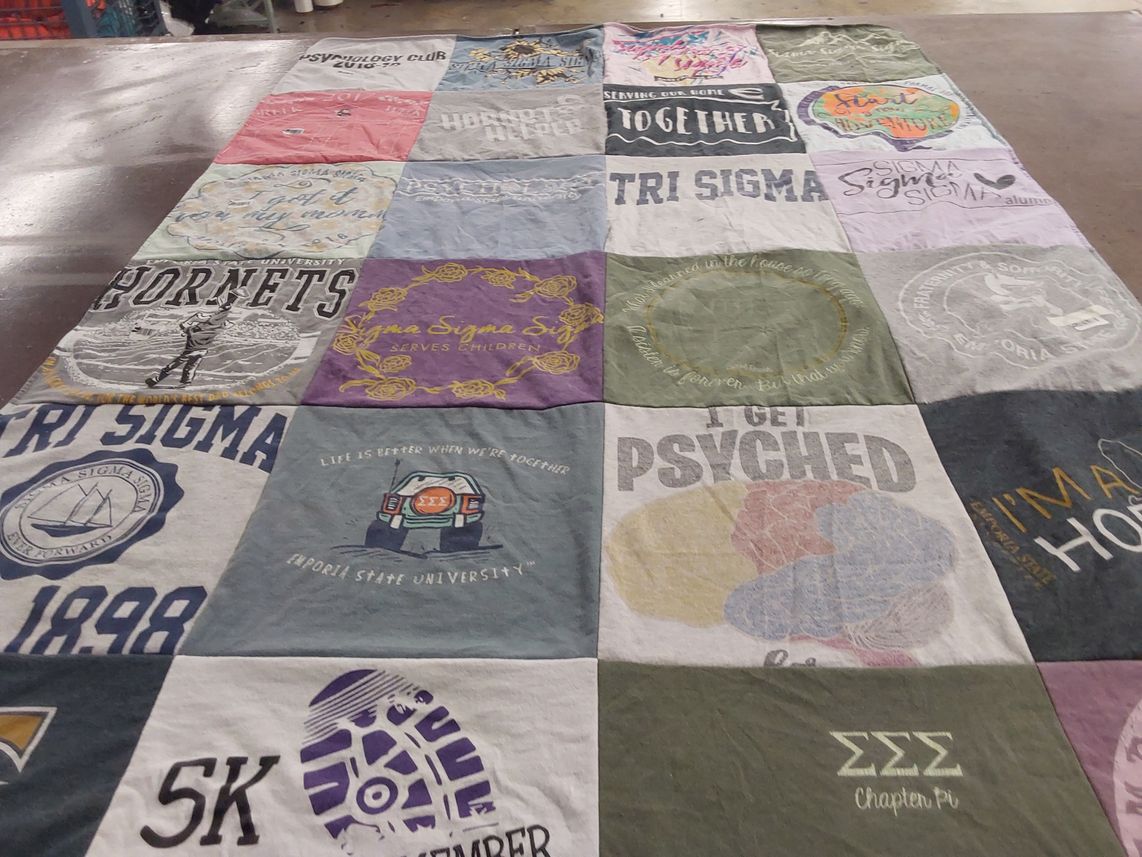 T-shirt quilt from emporia state university by Morgan from KS