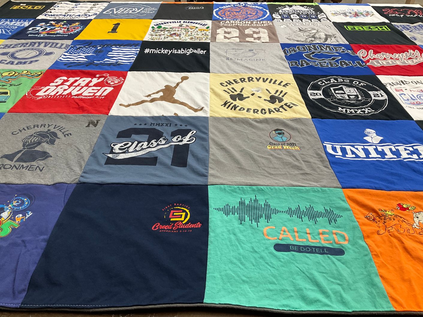 T-shirt quilt featuring cherryville ironmen by Jennifer from NC
