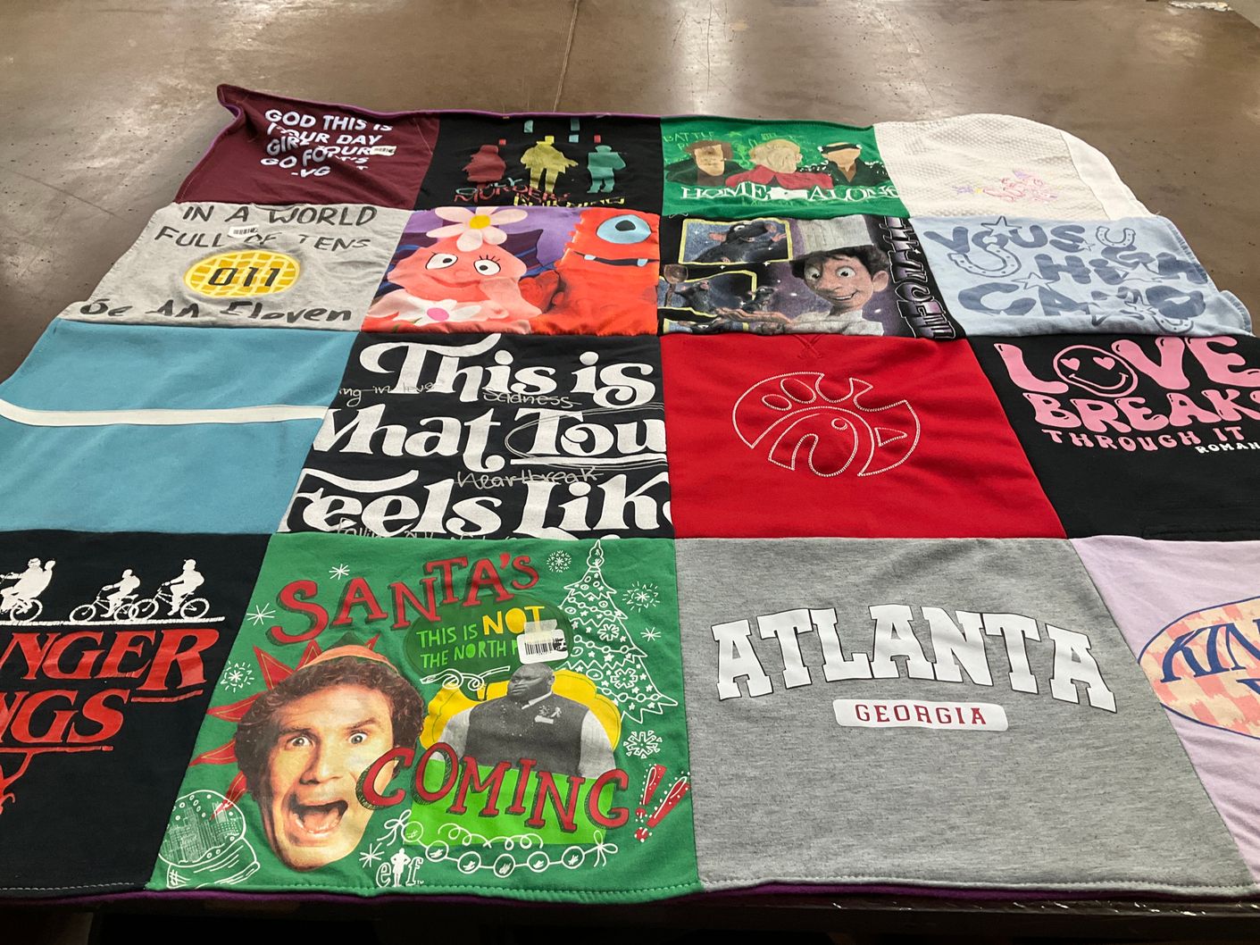 T-shirt quilt with comedy, television themes by Alixandra from FL
