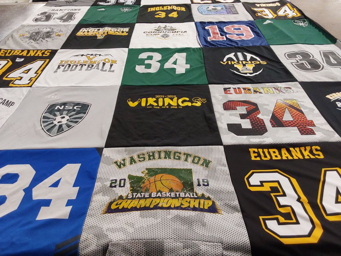 T-shirt quilt featuring vikings by Tara from WA