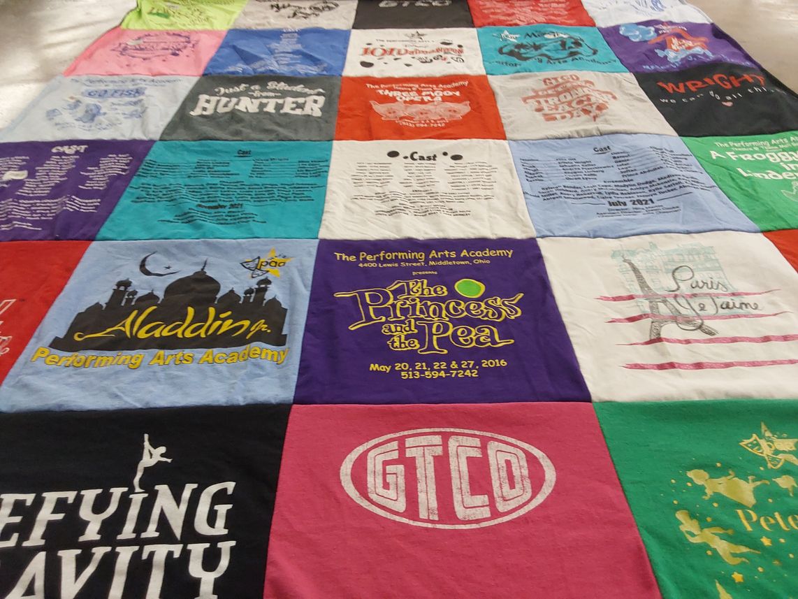 T-shirt quilt from performing arts academy by Sherry from OH