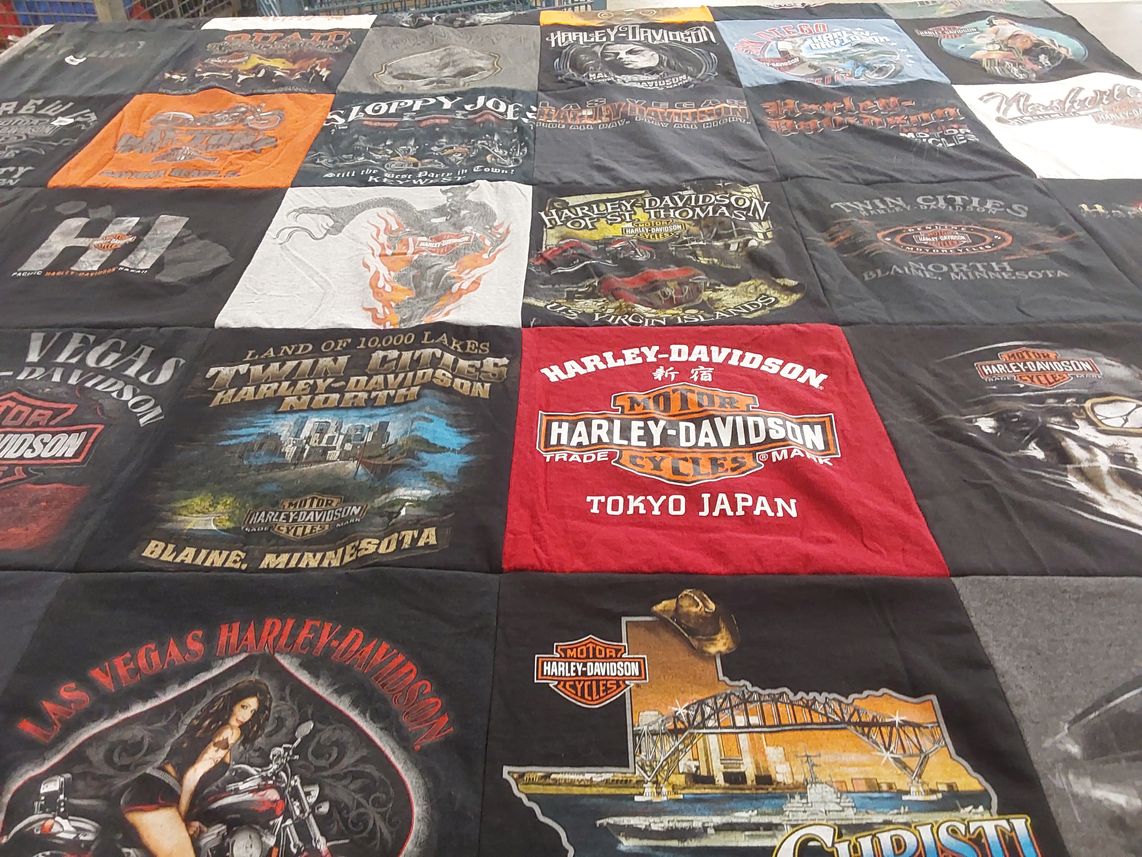 T-shirt quilt with motorcycles themes by Jason from MN