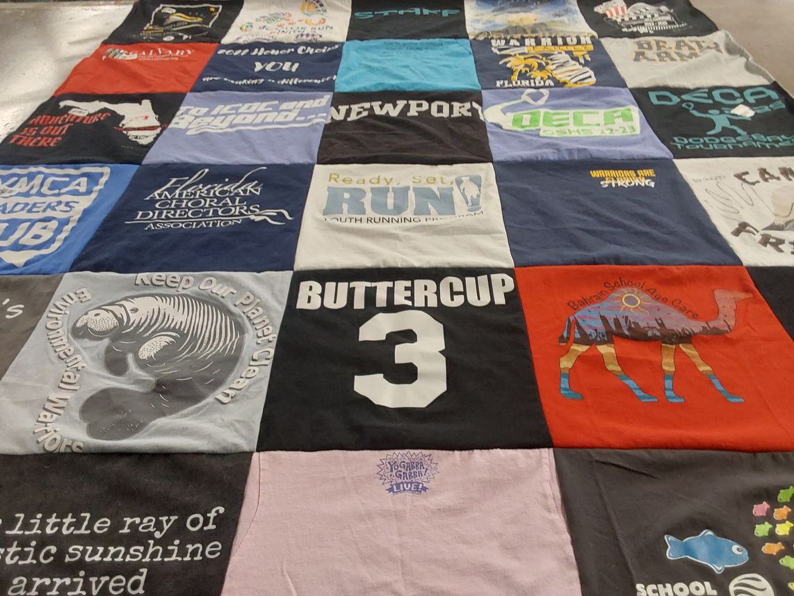 T-shirt quilt from decathlete high school by Blair from FL