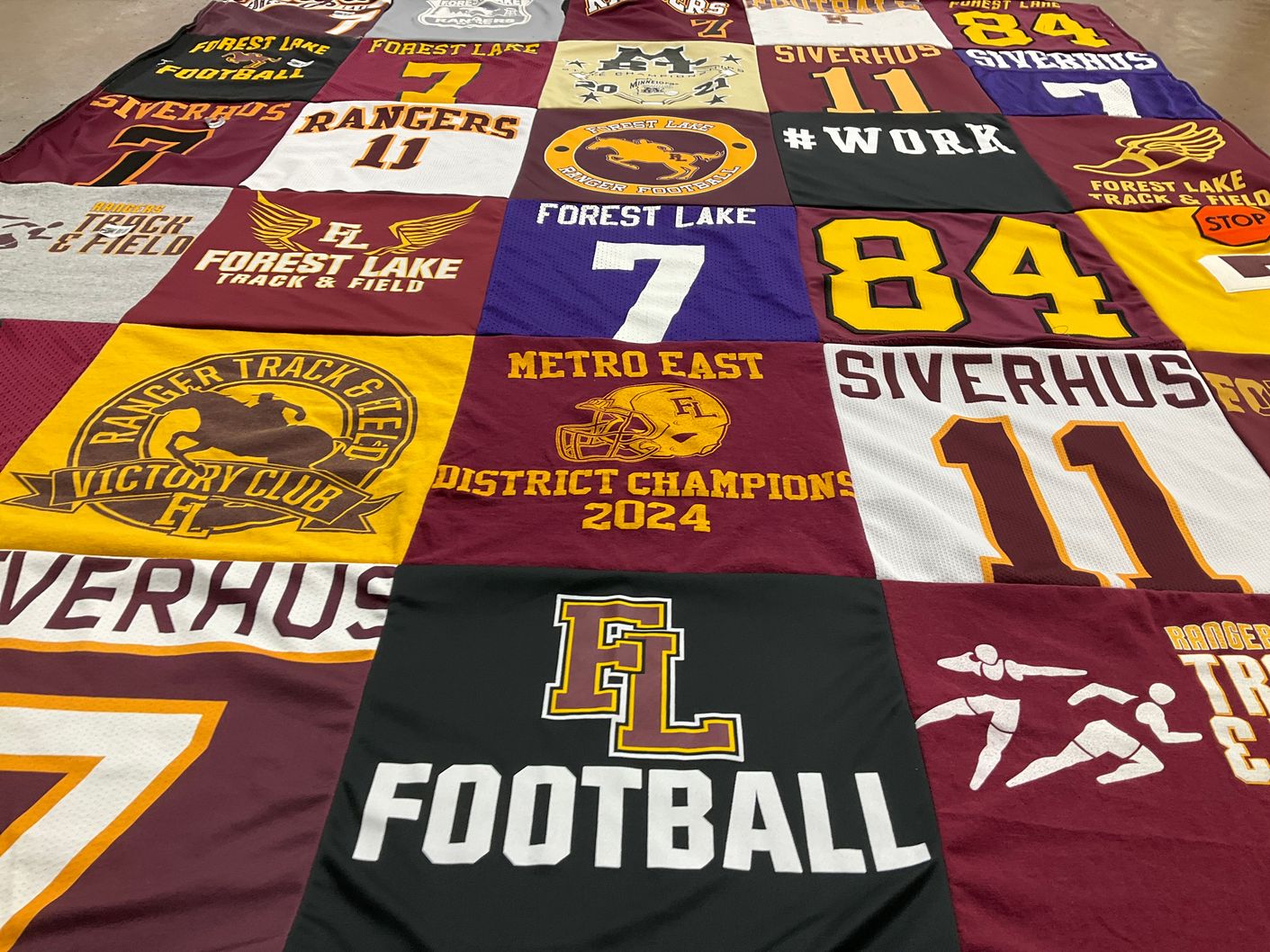 T-shirt quilt featuring forest lake rangers by Erika from MN