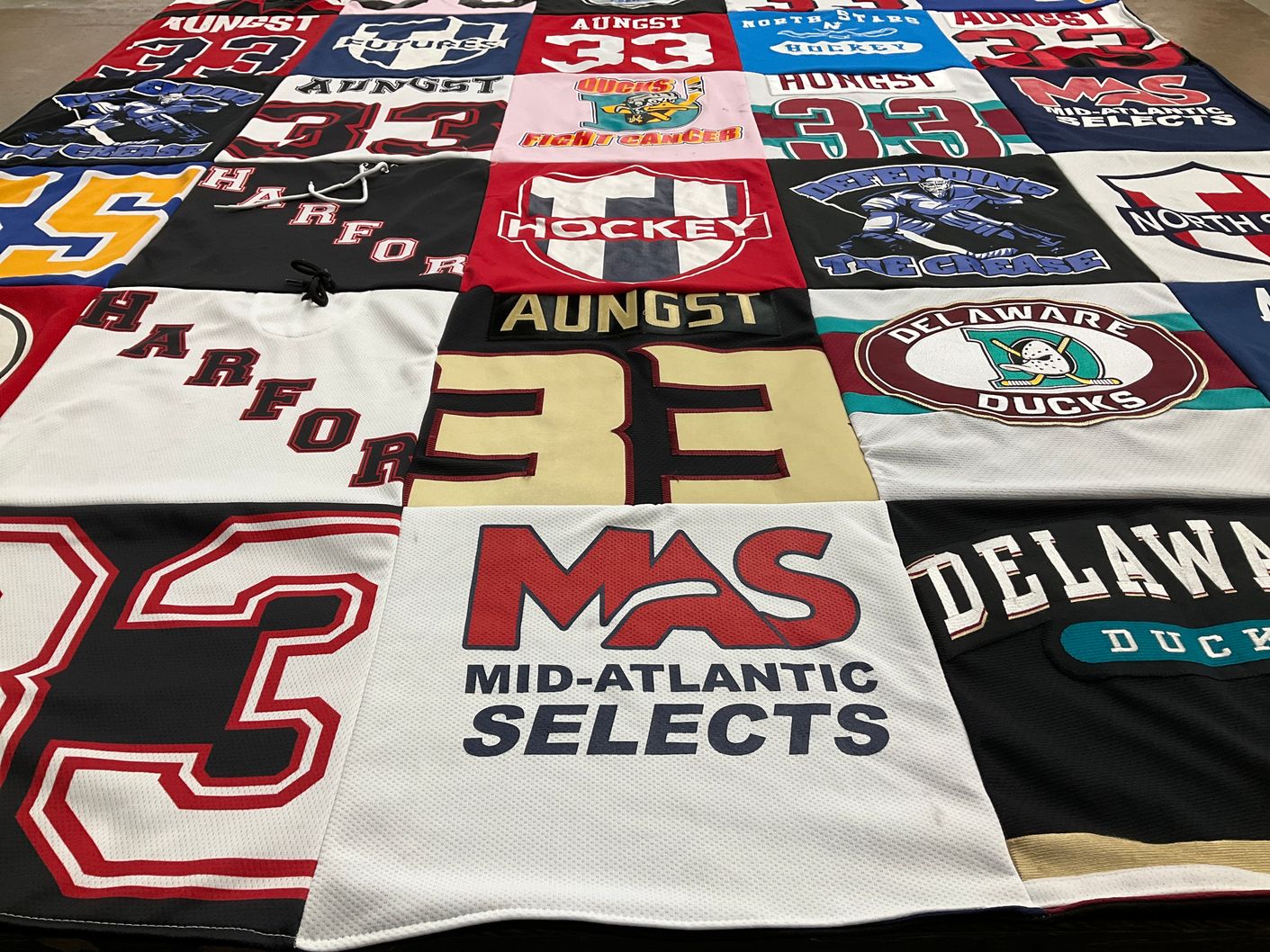 T-shirt quilt featuring delaware ducks by TAMMY from MD