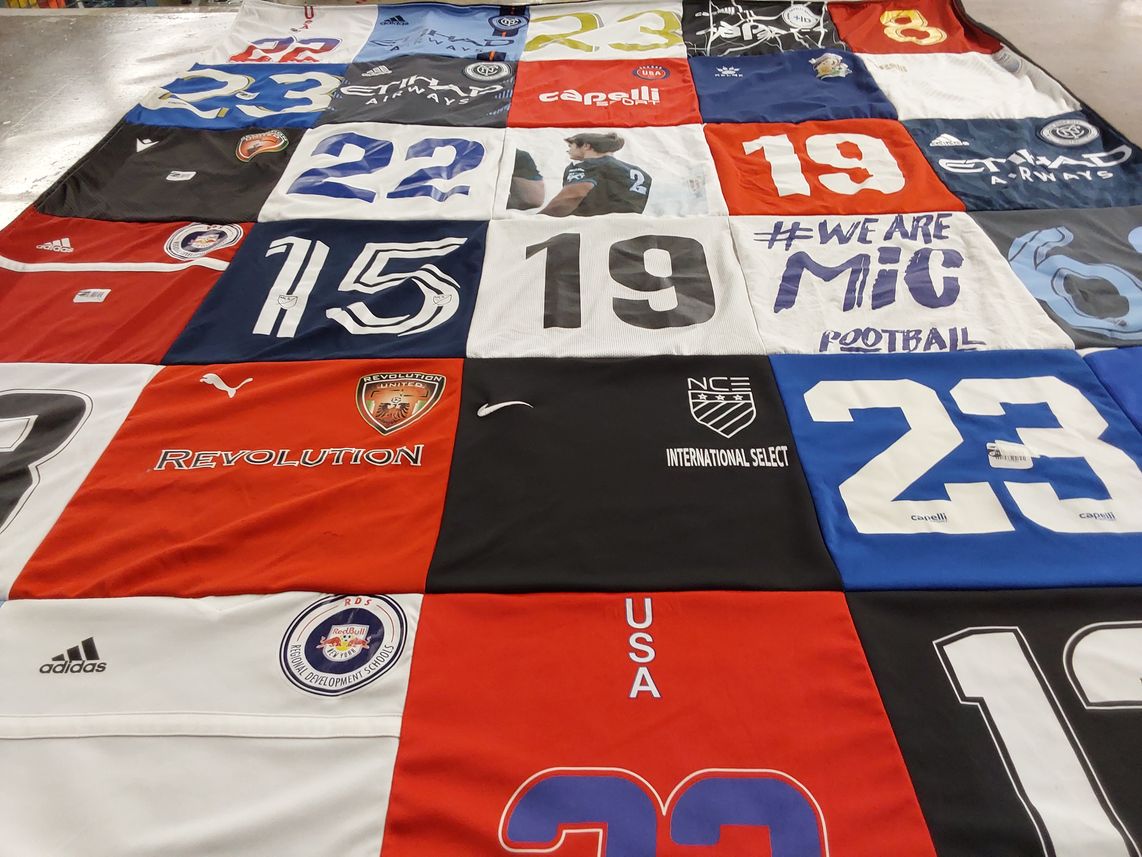 T-shirt quilt featuring new england revolution, new york red bulls by Melissa from CT