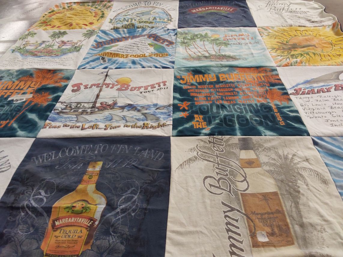 T-shirt quilt with music, beach themes by Taylor from MD