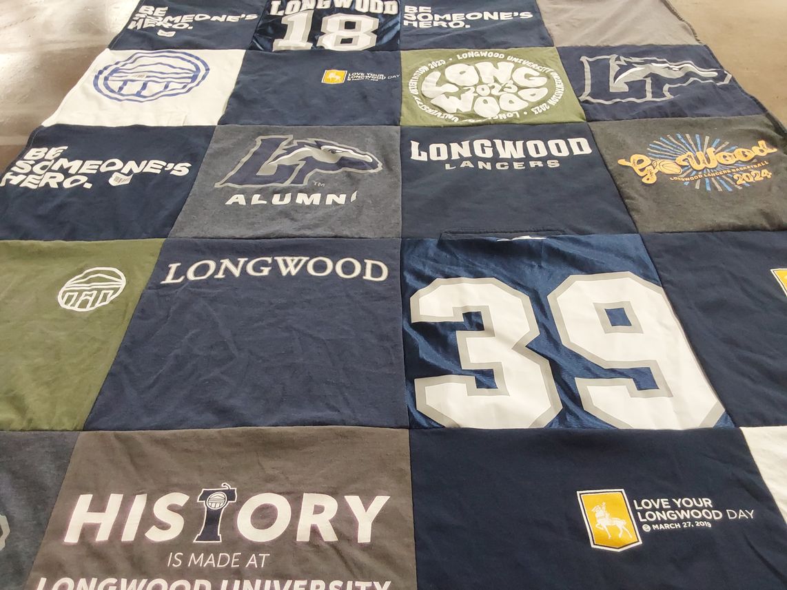 T-shirt quilt featuring longwood lancers by Rebecca from VA